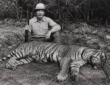 Jim Corbett with Champawat Tigress