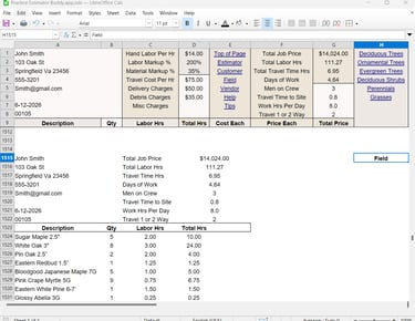 Landscape Estimating Software