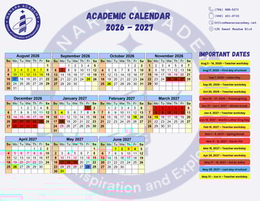Academic Calendar 2026-2027