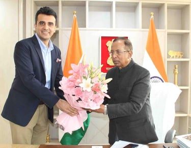 President of Chamber India Mr. Abhinav Balyan with Shri Som Parkash, MoS Commerce and Industry