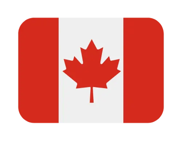 Rounded rectangle icon of the national flag of Canada with the red maple leaf.