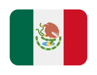 Official national flag of Mexico with green, white, and red stripes and central coat of arms.