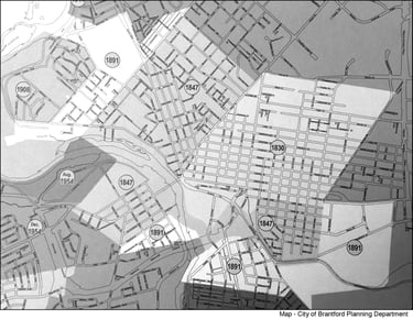Map of Brantford's Annexations