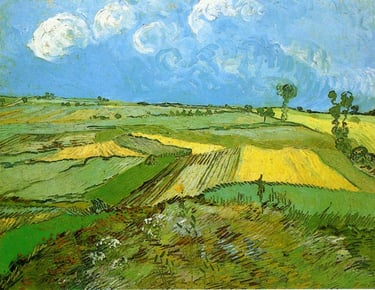 Champs de blé après la pluie ; tableau de Vincent Van Gogh (1890)