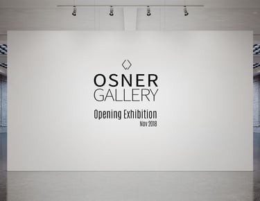 sner Gallery Opening Exhibition poster showing a minimalist gallery wall with spotlighting, marking the launch of the gallery