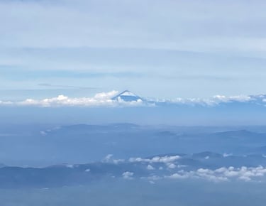 Popocatpetl seen from Pico de Orizaba, Puebla
