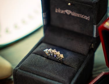 a wedding ring with a diamond ring in it