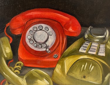 Are we disconnected? Oil on linen. 20 x 25 cm. Sold