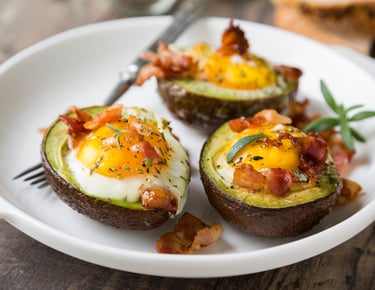 Keto  Avocado Bacon and Egg Cups