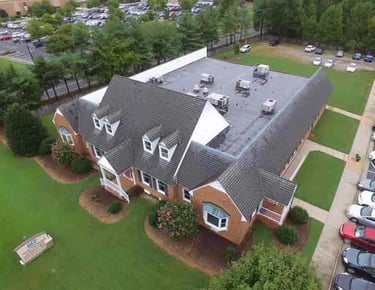 Flat roof replacement on commercial building in Mechanicville Virginia