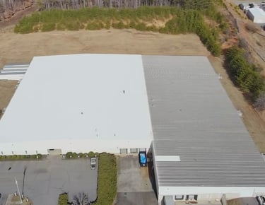 Flat roof replacement on commercial building in Martinsville Virginia