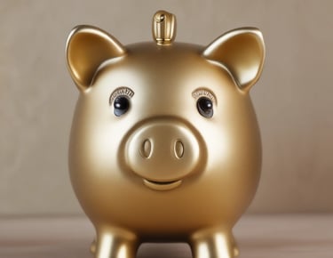 gold piggy bank