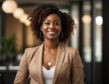 imagem de uma mulher negra executiva de negócios.