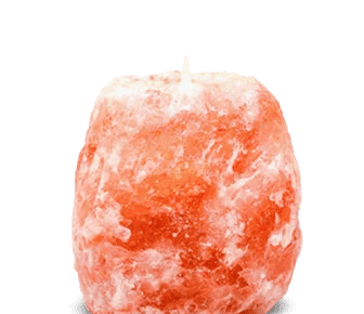 Pink salt candle holder natural crystal block