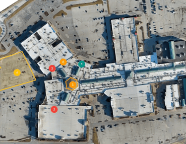 a map of a building with callouts