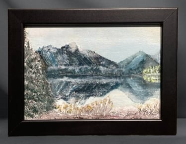 Mountain Lake 2.  12.7 x 17.78 cm    Oil on canvas 