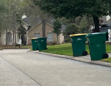 Trash Can Caddie valet moving bins in The Woodlands TX.