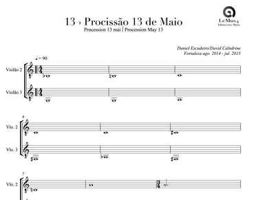Imagem: parte completa de "Processão 13 de Maio" do livro "violão em letra e música".