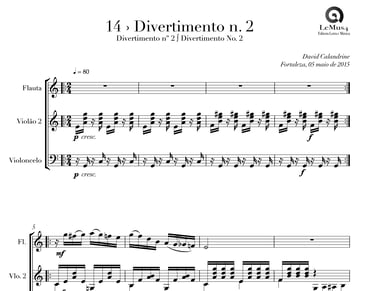 Imagem: parte completa de "Divertimento n. 2" do livro "violão em letra e música".