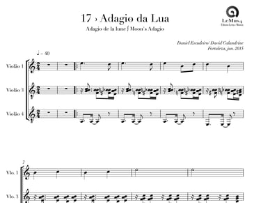 Imagem: parte completa de "Adagio da Lua" do livro "violão em letra e música".