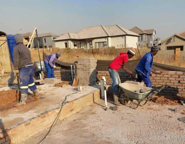 Upper section of construction of new dwelling, Wildtuinpark Estate, Krugersdorp