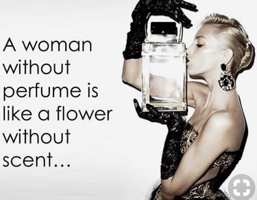 perfume meme - elegant blonde woman kissing over-sized perfume bottle