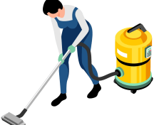 Un homme qui nettoie une maison ou appartement