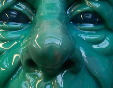 Resin cast fantasy head produced from a silicone mould as part of 3D sculptural services