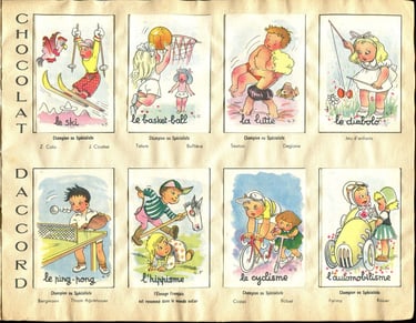 Rare Chocolat Daccord Chromos sports card album