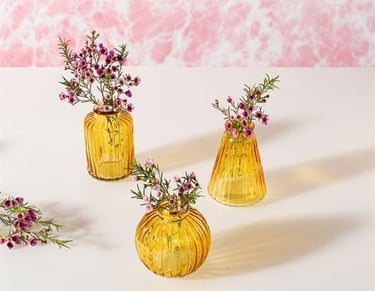 Yellow Glass Bud Vases