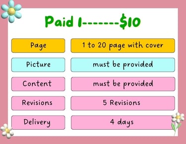 book design chart