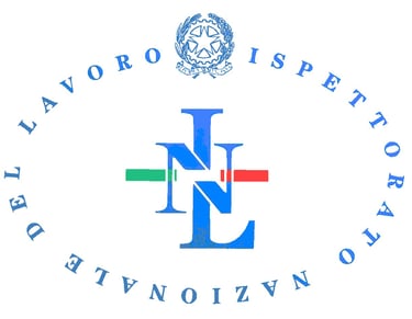 Logo ufficiale dell'Ispettorato Nazionale del Lavoro, con scritta circolare e simbolo tricolore