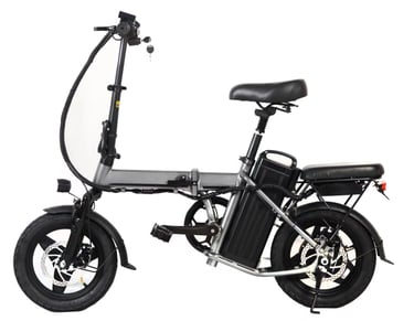 a folding bike with a seat and a seat