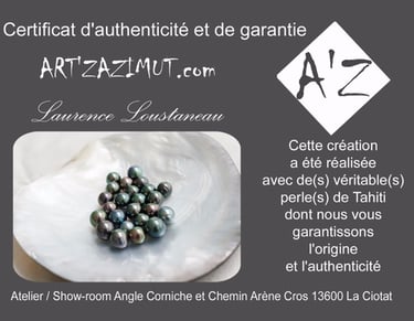certificat d'authenticité des perles