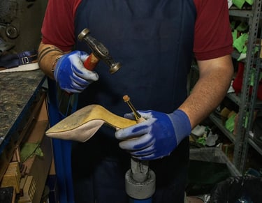 Leather heel restoration