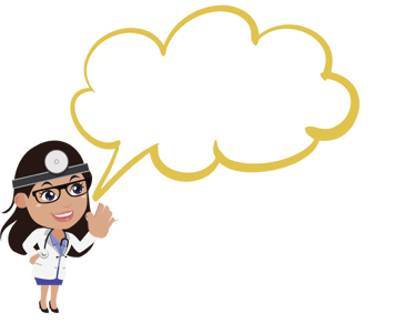 a cartoon doctor with a speech bubble bubble