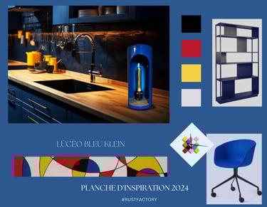 palette de  tendance 2024 memphis blue