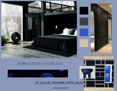 palette de  tendance 2024 contraste black & blue