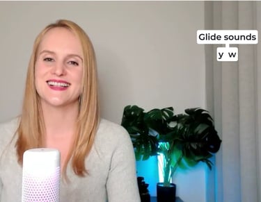 Jules demonstrating sounds for Australian accent training