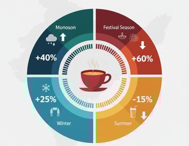 Jabalpur chai franchise seasonal trends monsoon winter peak consumption analysis