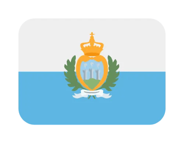 San Marino national flag icon with white and blue horizontal stripes and the central coat of arms.