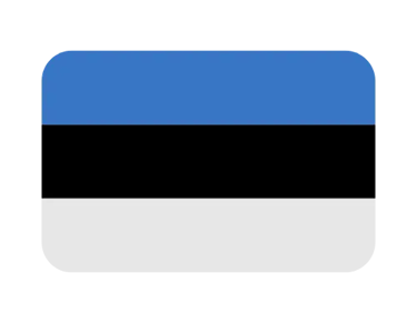 Icon of the national flag of Estonia with horizontal blue, black, and white stripes.