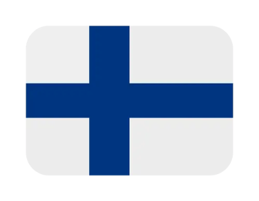 The national flag of Finland featuring a blue Nordic cross on a white background with rounded corners.