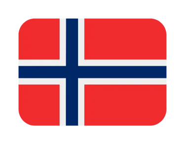 The national flag of Norway icon with a blue Nordic cross on a red field with white outlines.