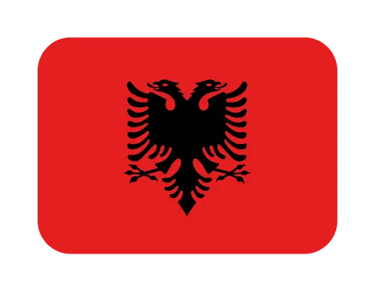 The national flag of Albania featuring a black double-headed eagle on a red background.