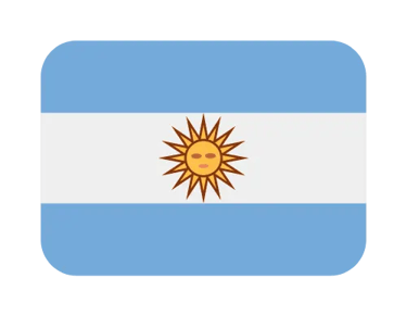 Official Argentina flag emoji icon with blue and white stripes and the Sun of May.