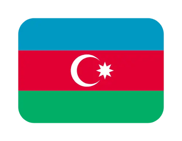 Azerbaijan national flag icon with blue, red, and green stripes and a white crescent moon.