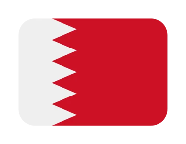 The national flag of Bahrain icon featuring red and white colors with five serrated points.