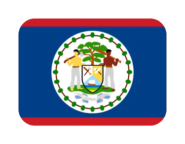 The national flag of Belize with a blue field, red borders, and central coat of arms.