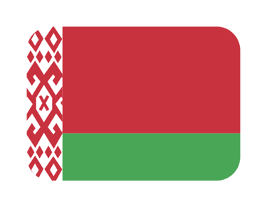 The national flag of Belarus featuring red and green horizontal bands and a traditional ornament pattern.